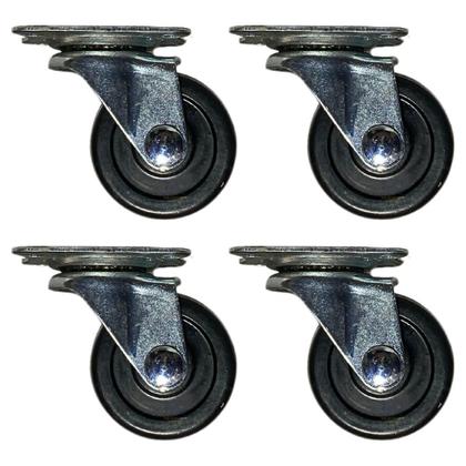 Imagem de Kit com 4 Rodinhas Pequenas de Borracha 30mm Rodízio para Móveis Leves Criado Estante Mesinha de Centro