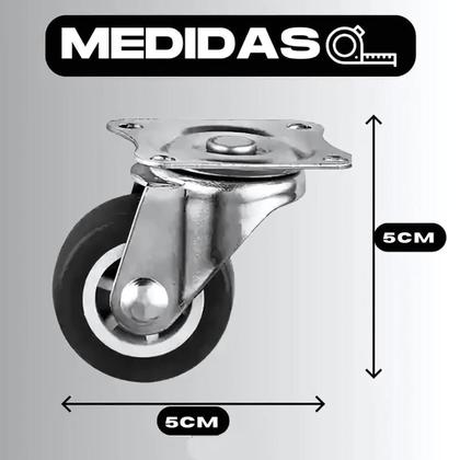 Imagem de Kit com 4 Rodinhas Rodízio Giratório Reforçado 1,25