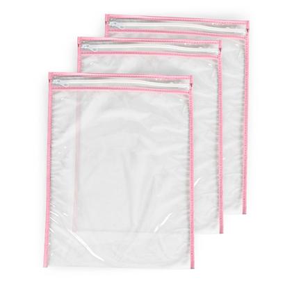 Imagem de Kit com 4 saquinhos plásticos com zíper - roupas molhadas - roupas limpa e suja - creche - escola - piscina