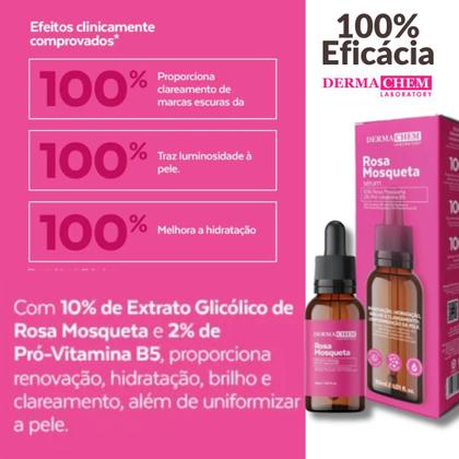 Kit com 4 Sérum Dermachem Rosa Mosqueta, Secativo, Clareador e