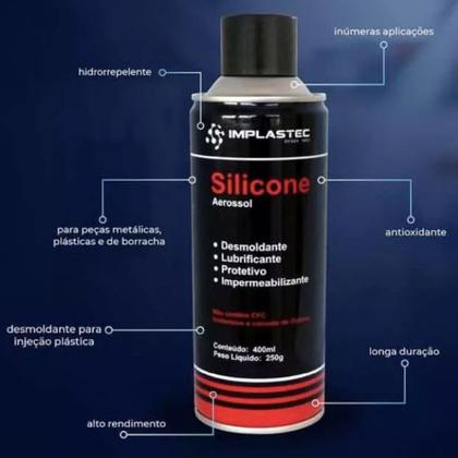 Imagem de Kit Com 4 Spray Silicone Desmoldante Anticorrosivo 420ml - Implastec