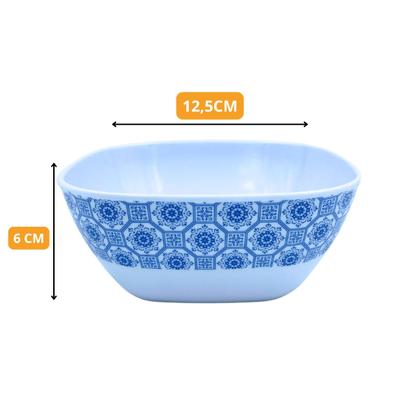 Imagem de Kit Com 4 Tigelas Pequenas Quadradas 12,5cm Cumbuca 