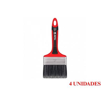 Imagem de Kit com 4 tigre trincha premium sintético gris 920 4"