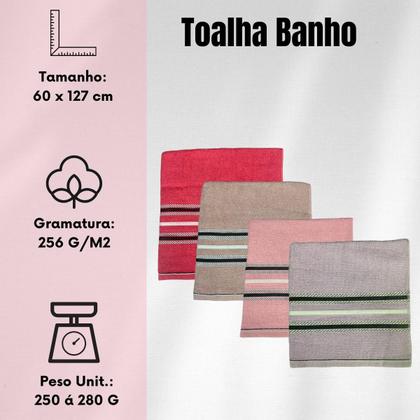 Imagem de Kit Com 4 Toalhas De Banho Algodão Banhão Macia Grande
