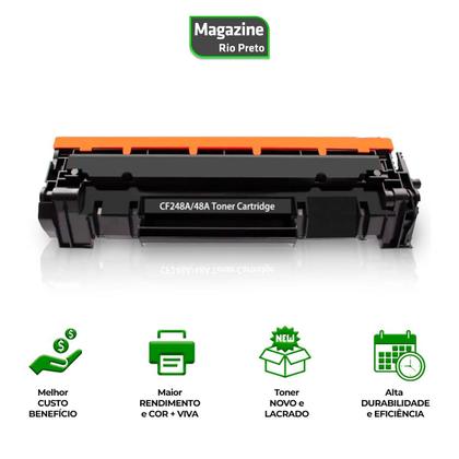 Imagem de Kit Com 4 Toner Compatível Com CF248A 48A 15 M15 M15A M15W 28 M28 M28A M28W 1.000 - Com Chip