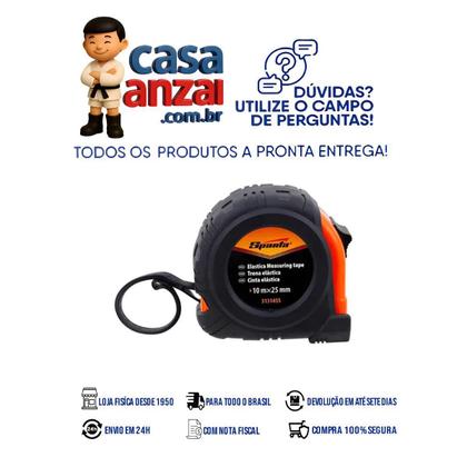 Imagem de Kit com 4 trena curta elastica 5 mx 18mm estojo embor sparta