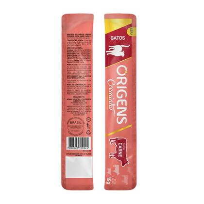 Imagem de Kit Com 4 Tubos Petiscos Para Gatos Origens Creminho Sabor Carne 60g
