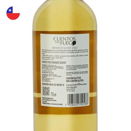 Imagem de Kit com 4 - Vinho Branco Suave Cuentos del Fuego 750ml