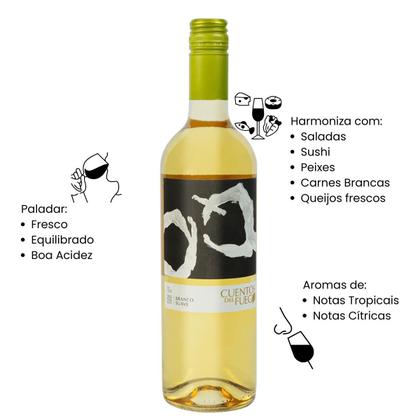 Imagem de Kit com 4 - Vinho Branco Suave Cuentos del Fuego 750ml