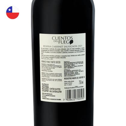 Imagem de Kit com 4 - Vinho Tinto Cabernet Sauvignon Reserva Cuentos Del Fuego 750ml