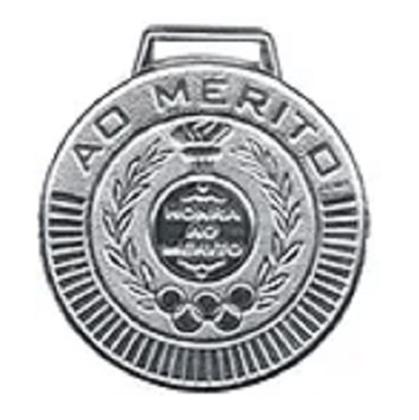 Imagem de Kit com 40 Medalhas Rema Honra Ao Mérito 40mm Com Fita Cor Prata 4440