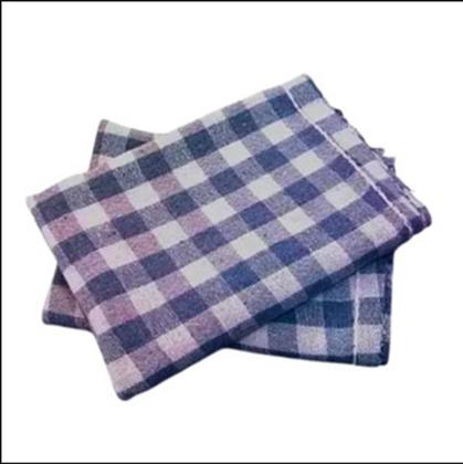 Imagem de Kit com 40 Panos de Chão Grande 70x40cm - Saco Duplo Xadrez Azul Alvejado - Neves - Revenda