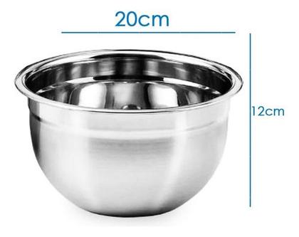 Imagem de Kit Com 5 Bacias Tigela Bowl Fundo 20cm Inox Profissional 