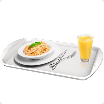 Imagem de Kit com 5 Bandejas Multiuso Retangular 44x30,7 cm Restaurante Self Service FastFood Bares Unitermi