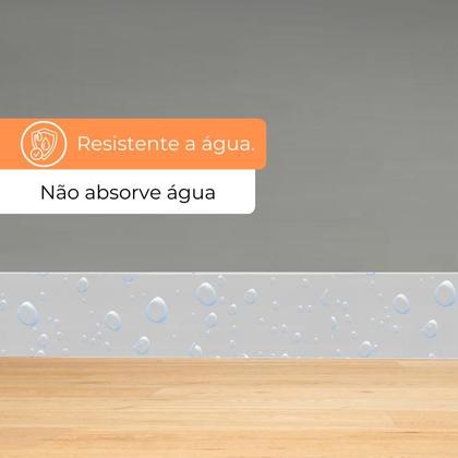 Imagem de Kit com 5 Barras de Rodapé de Poliestireno Liso - Branco - 15cm de altura  (15x1x240cm)