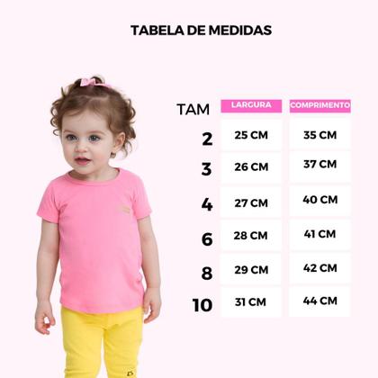 Imagem de Kit com 5 Blusas Infantil para bebê Manga Curta Moda Infantil Feminina Lisa Básica bebê Colorida