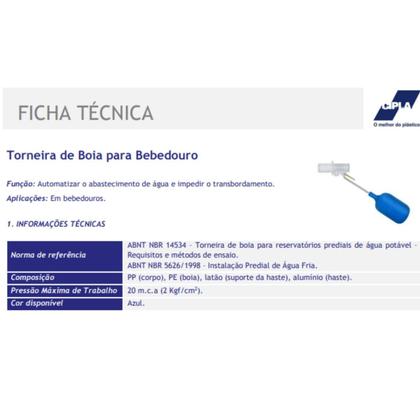 Imagem de Kit Com 5 Boia Torneira Para Bebedouro Automático Animais