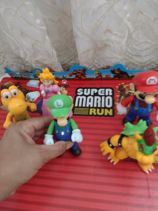 Imagem de Kit Com 5 Bonecos 12cm Personagens Super Mario Luigi Yoshi