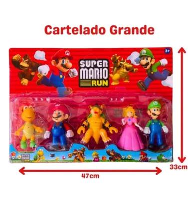 Imagem de Kit Com 5 Bonecos 12cm Personagens Super Mario Luigi Yoshi