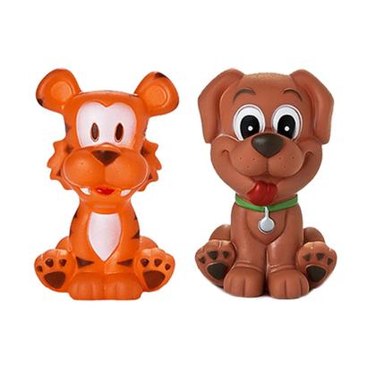 Imagem de Kit Com 5 Brinquedos De Vinil Para Bebê Maralex - Porco, Cachorro, Tigre, Baleia e Girafa