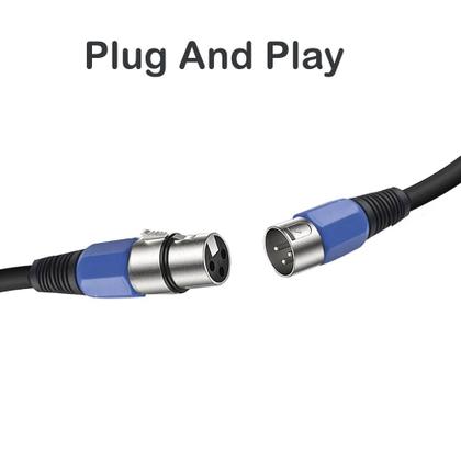 Imagem de Kit com 5 Cabos de Microfone XLR Canon Balanceado Macho x Fêmea 5m de Comprimento