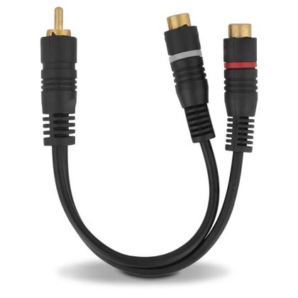 Imagem de Kit com 5 Cabos Y RCA para Som Automotivo Saída Fêmea ou Macho Emborrachado e Flexível