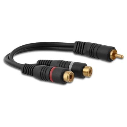 Imagem de Kit com 5 Cabos Y RCA para Som Automotivo Saída Fêmea ou Macho Emborrachado e Flexível