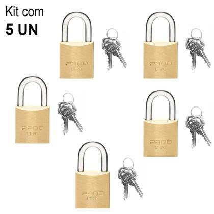 Imagem de Kit com 5 Cadeados 20 mm - PADO  