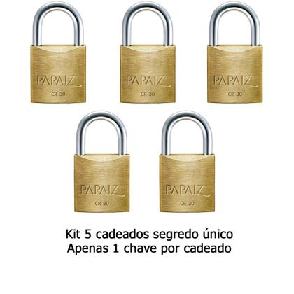Imagem de Kit com 5 cadeados Papaiz 30 MM KA1