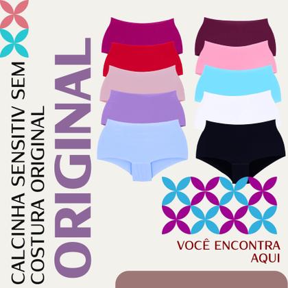 Imagem de Kit com 5 Calcinhas Boxer Sem Costura Corte Laser Shortinho