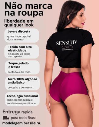 Imagem de Kit com 5 Calcinhas Boxer Sem Costura Corte Laser Shortinho