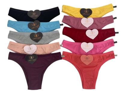 Imagem de Kit com 5 calcinhas cores diversas 100% algodão modelo tanga confort