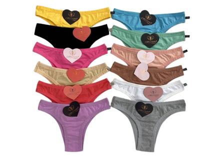 Imagem de Kit com 5 calcinhas cores diversas 100% algodão modelo tanga confort