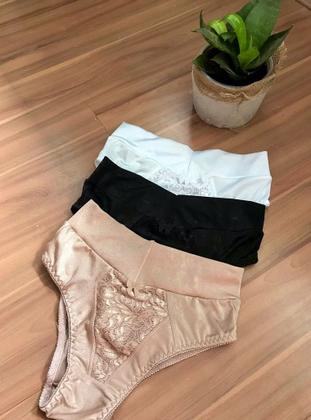 Imagem de Kit com 5 Calçola Calcinha Tangão Cintura Alta Lycra Rosset Rossete Duloren Dulore Cós Alto