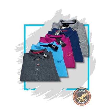 Imagem de kit com 5 camisas gola polo piquet robles masculina P M G GG