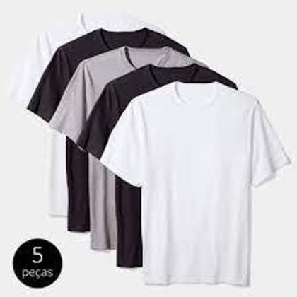 Imagem de Kit Com 5 Camiseta Masculina Cores Algodão Adulto