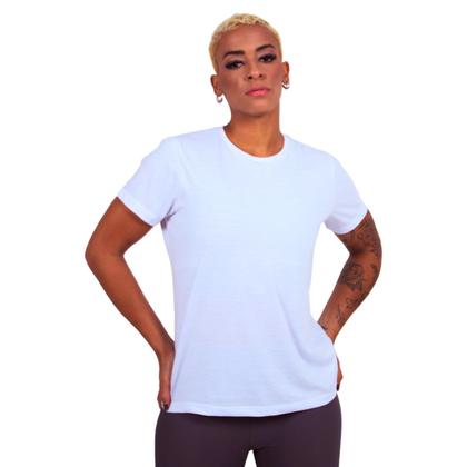 Imagem de Kit Com 5 Camisetas Básicas Femininas Baby Look 100% Algodão