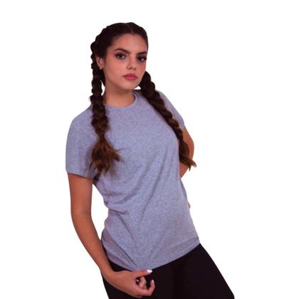 Imagem de Kit Com 5 Camisetas Básicas Femininas Baby Look 100% Algodão