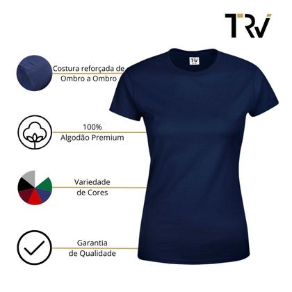 Imagem de Kit Com 5 Camisetas Básicas Femininas Baby Look 100% Algodão