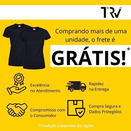 Imagem de Kit Com 5 Camisetas Básicas Femininas Baby Look 100% Algodão