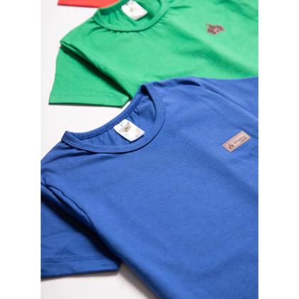 Imagem de Kit com 5 Camisetas Básicas Infantil menino Versátil Confortável e Coloridas menino