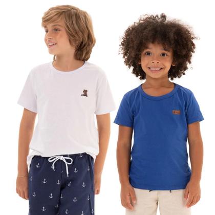 Imagem de Kit com 5 Camisetas Básicas Infantil menino Versátil Confortável e Coloridas menino