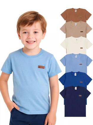 Imagem de Kit com 5 Camisetas Básicas Infantil para bebê Versátil Confortável e Coloridas Criança bebê camisetas básicas