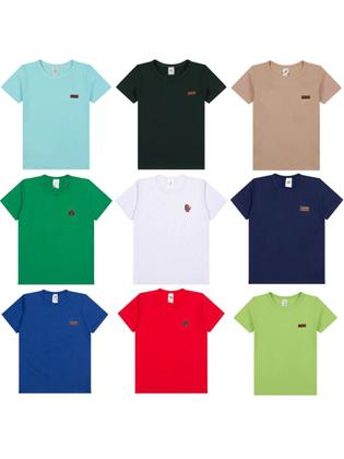 Imagem de Kit com 5 Camisetas Básicas Infantil para bebê Versátil Confortável e Coloridas Criança bebê camisetas básicas