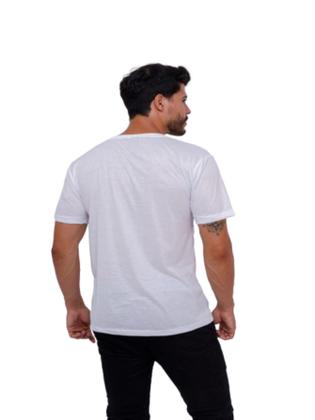Imagem de Kit Com 5 Camisetas Básicas Lisa Branca 100% Poliéster