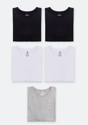 Imagem de Kit Com 5 Camisetas Masculinas Básicas Slim