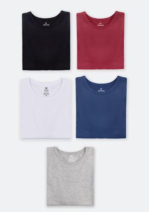 Imagem de Kit Com 5 Camisetas Masculinas Básicas Slim