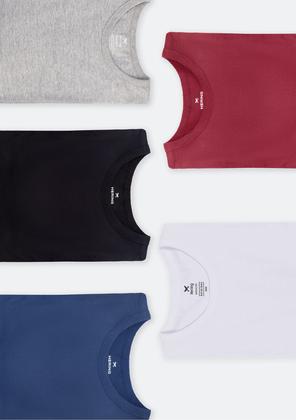 Imagem de Kit Com 5 Camisetas Masculinas Básicas Slim