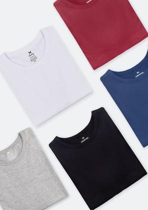 Imagem de Kit Com 5 Camisetas Masculinas Básicas Slim