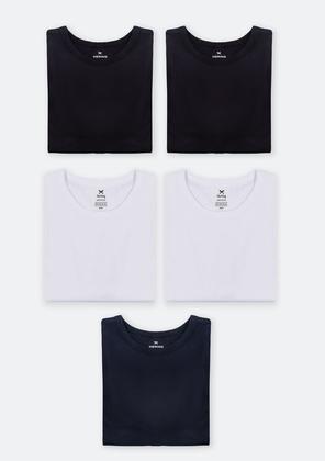 Imagem de Kit Com 5 Camisetas Masculinas Básicas Slim